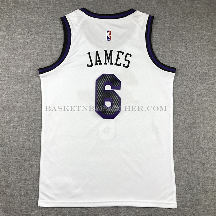Maillot Enfant Los Angeles Lakers LeBron James NO 6 Ville 2022-23 Blanc